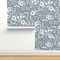 Soft Blue Floral Cream Flowers Wildflower Garden Large Scale Romantic Custom Pre-pasted Wallpaper by Spoonflower Pre-Pasted Wallpaper 2FT Wide